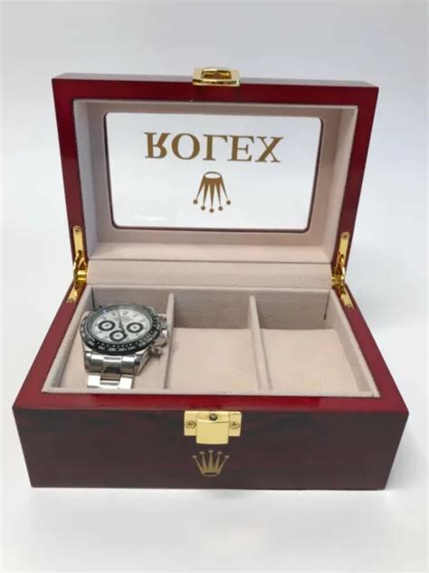 rolex red wooden box|rolex rotating watch box.